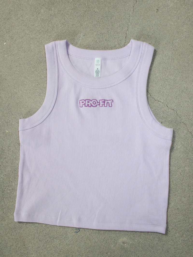 WO'S RIB CROP TANK - ORCHID