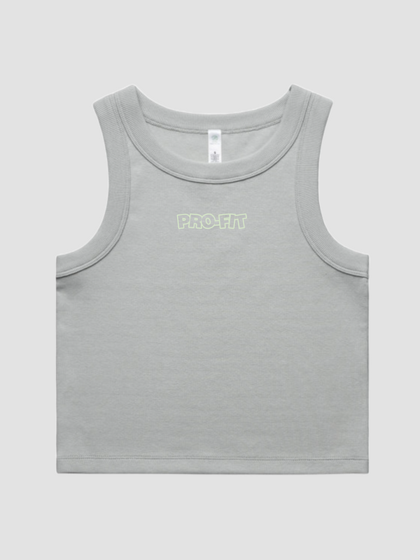 WO'S RIB CROP TANK - STORM