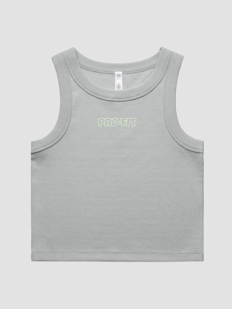 WO'S RIB CROP TANK - STORM