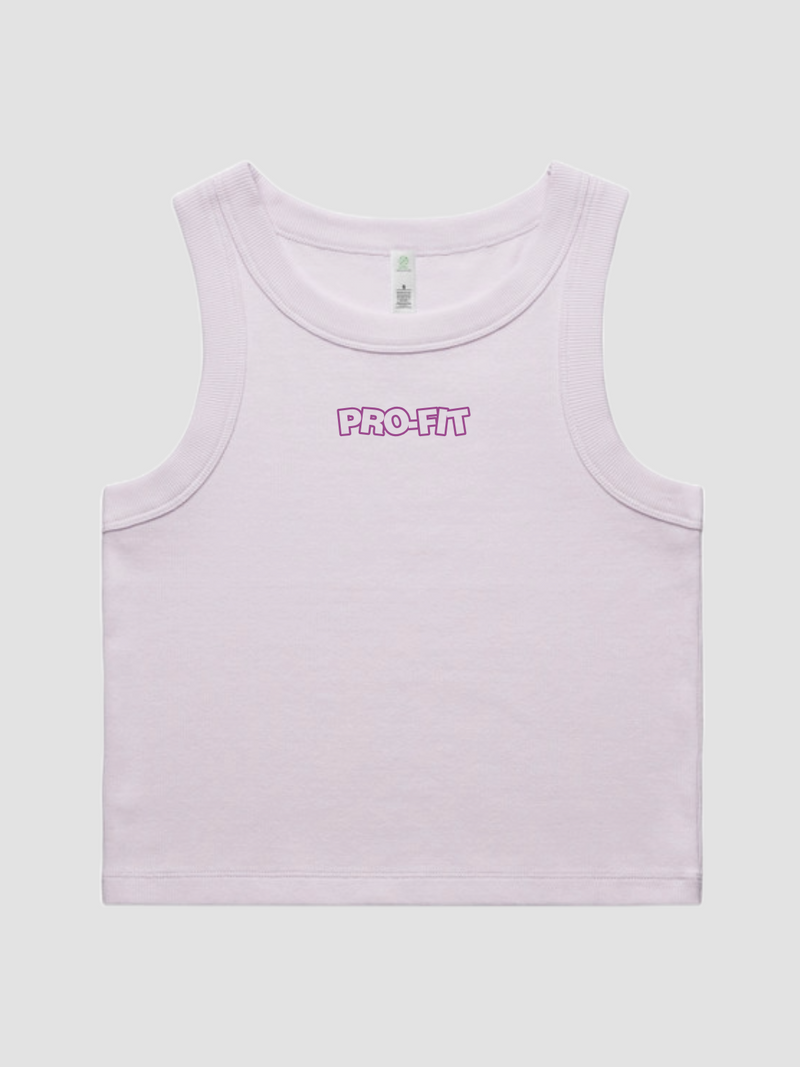 WO'S RIB CROP TANK - ORCHID