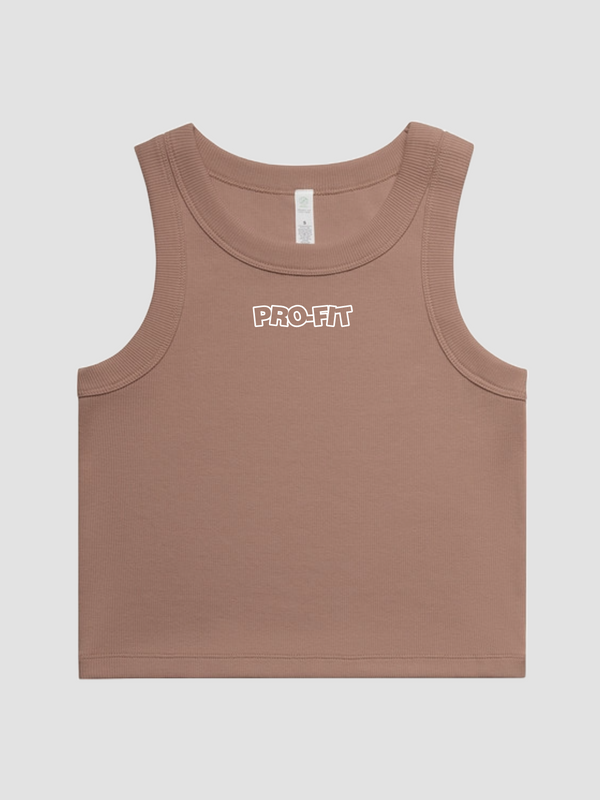 WO'S RIB CROP TANK - HAZY PINK