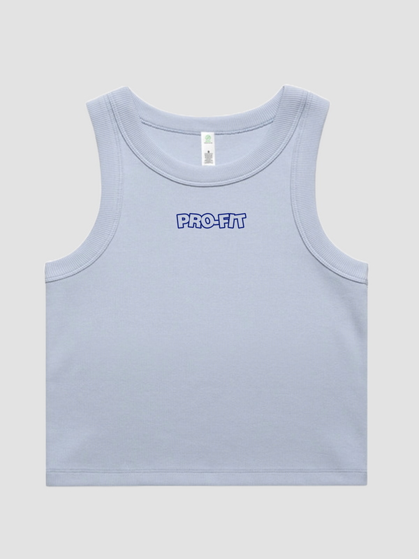 WO'S RIB CROP TANK - POWDER