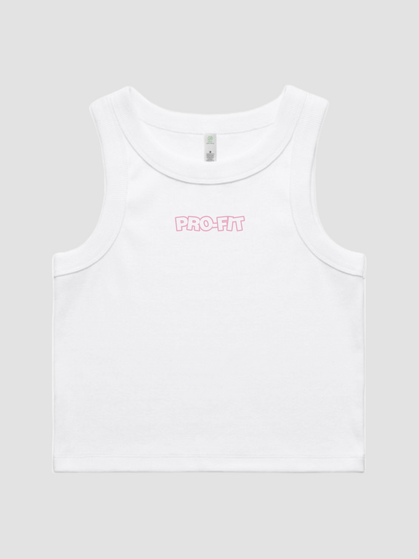 WO'S RIB CROP TANK - WHITE