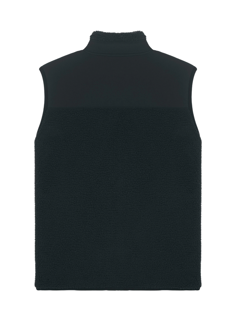 SHERPA SLEEVELESS JACKET - BLACK