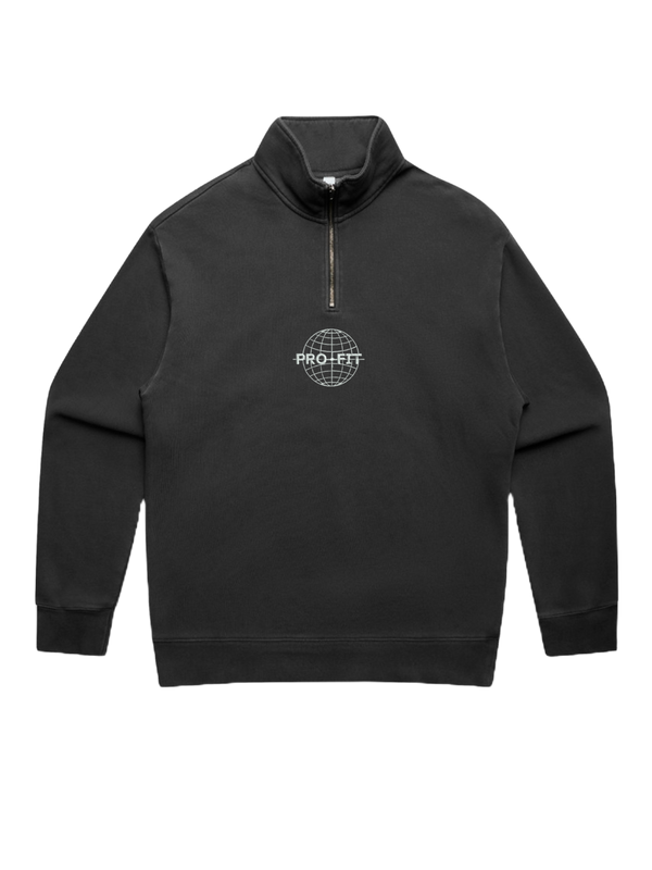 MEN'S FADED HALFZIP - BLACK