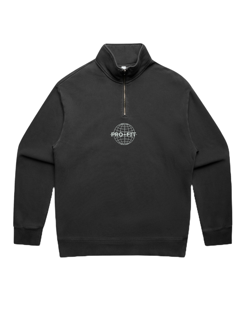 MEN'S FADED HALFZIP - BLACK